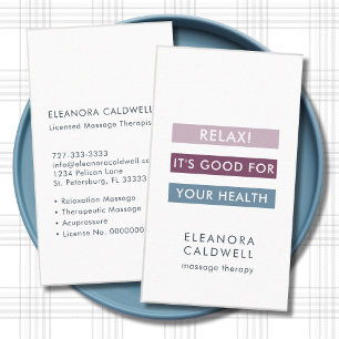Carte De Visite Massage Thérapie Grilles modernes Ligne de balise
