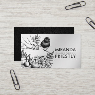 Carte De Visite Massage Thérapie Guérison Mains Énergie Spa Bien-ê