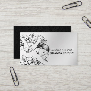 Carte De Visite Massage Thérapie Guérison Mains Énergie Spa Bien-ê