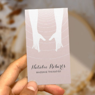 Carte De Visite Massage Thérapie Healing Hands Spa Rose