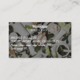 Carte De Visite Massage Thérapie Mains de guérison Spa de santé bo