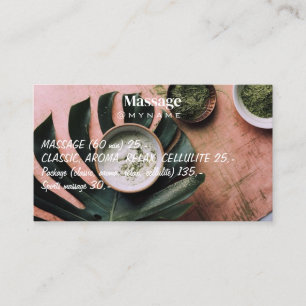 Carte De Visite Massage Thérapie Mains de guérison Spa de santé bo