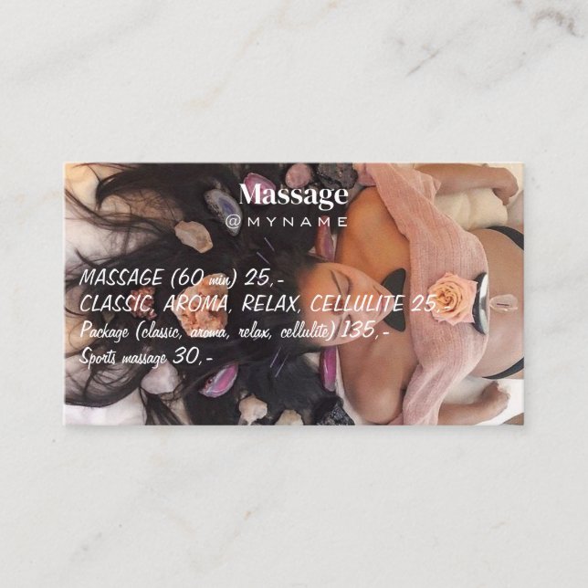 Carte De Visite Massage Thérapie Mains de guérison Spa de santé bo (Devant)