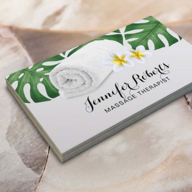 Carte De Visite Massage Thérapie Nature tropicale Salon & Spa (Créateur téléchargé)
