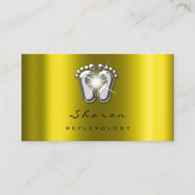Carte De Visite Massage Thérapie Réflexologie Thérapie Argent Must (Devant)