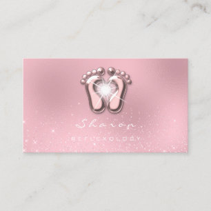 Carte De Visite Massage Thérapie Réflexologie Thérapie Rose rose