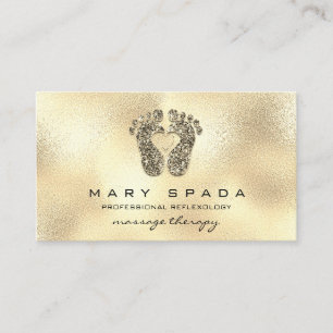 Carte De Visite Massage Thérapie Réflexologie Wellne Reiki Faux Or