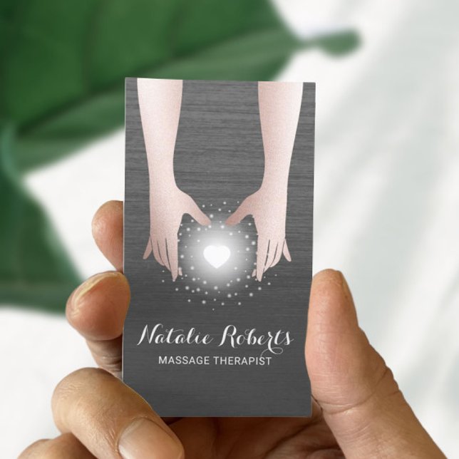 Carte De Visite Massage Thérapie Reiki Energie Healing Mains (Créateur téléchargé)