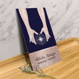 Carte De Visite Massage Thérapie Rose Gold Healing Mains Spa Marin