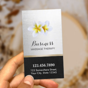 Carte De Visite Massage Thérapie Tropical Floral Salon Spa