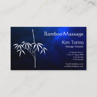 Carte De Visite Massage Therapist Bamboo Dark Clouds Appointment