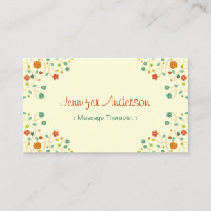 Carte De Visite Massage Therapist - Chic Nature Design
