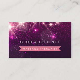 Carte De Visite Massage Therapist - Parties scintillant rose tenda