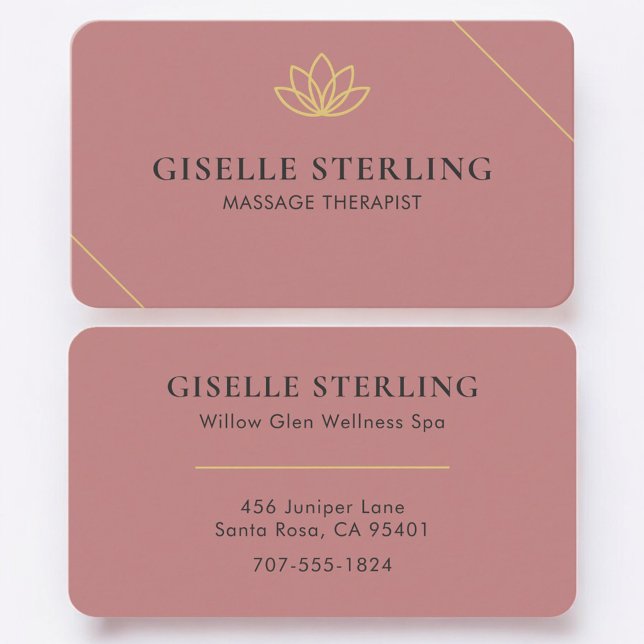 Carte De Visite Massage Therapist Pink Professional (Créateur téléchargé)