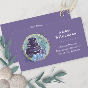 Carte De Visite Massage Therapist Salon Spa Stylist Zen Stones