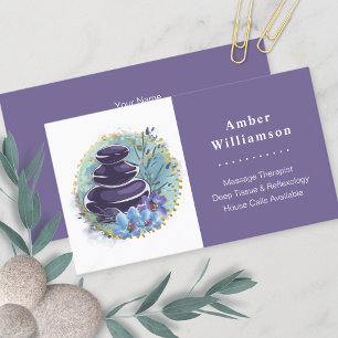 Carte De Visite Massage Therapist Salon Spa Stylist Zen Stones