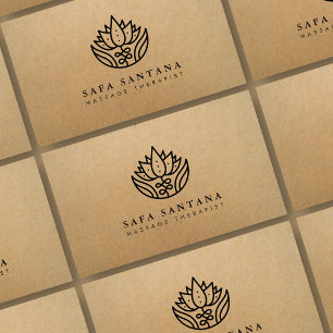 Carte De Visite Massage Thérapiste Lotus Flower Kraft