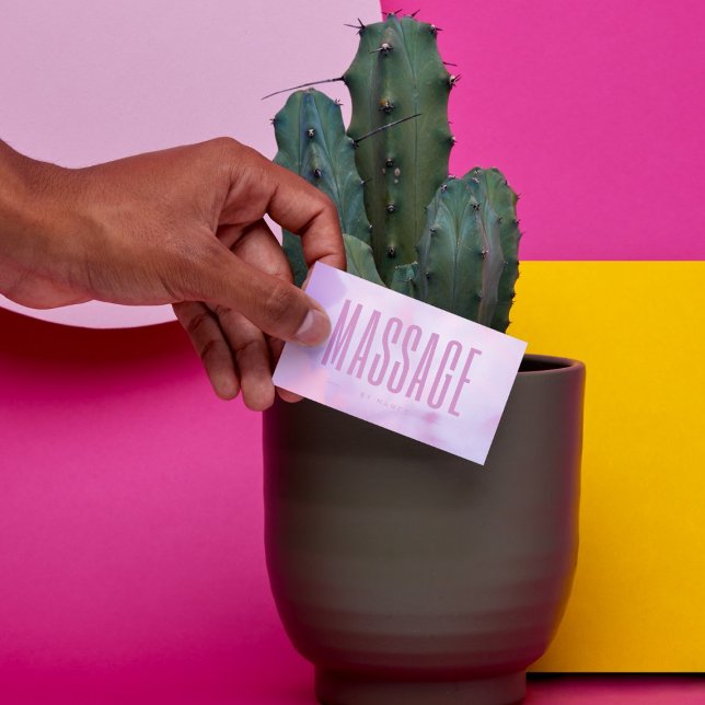 Carte De Visite Massage Thérapiste Pastel Purple Holographie (Créateur téléchargé)