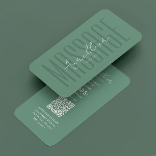 Carte De Visite Massage Turquoise Dusty Minimal