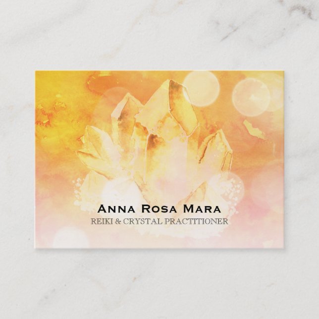 Carte De Visite ~ Massage Yoga Soigner Reiki Citrine Crystal (Devant)
