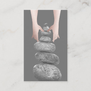 Carte De Visite Massages Thérapie Mains Balancé Rocks Spa Bien-Êtr