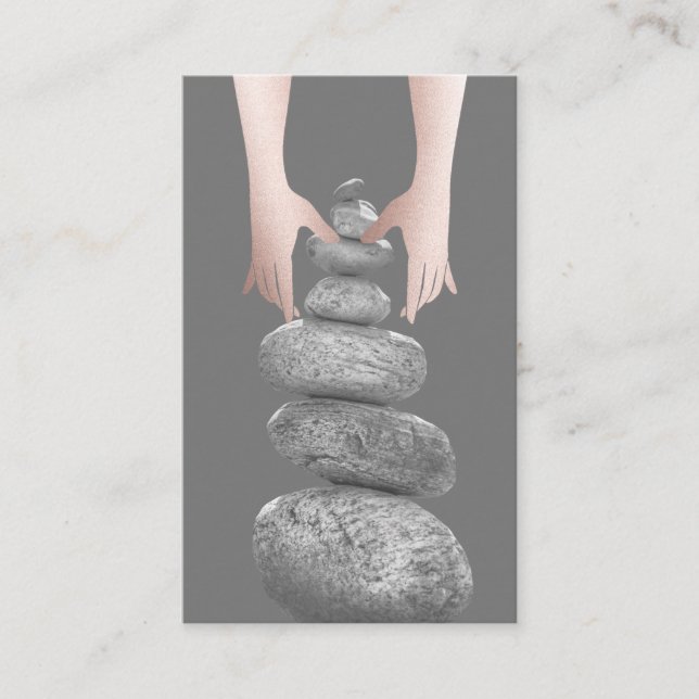Carte De Visite Massages Thérapie Mains Balancé Rocks Spa Bien-Êtr (Devant)