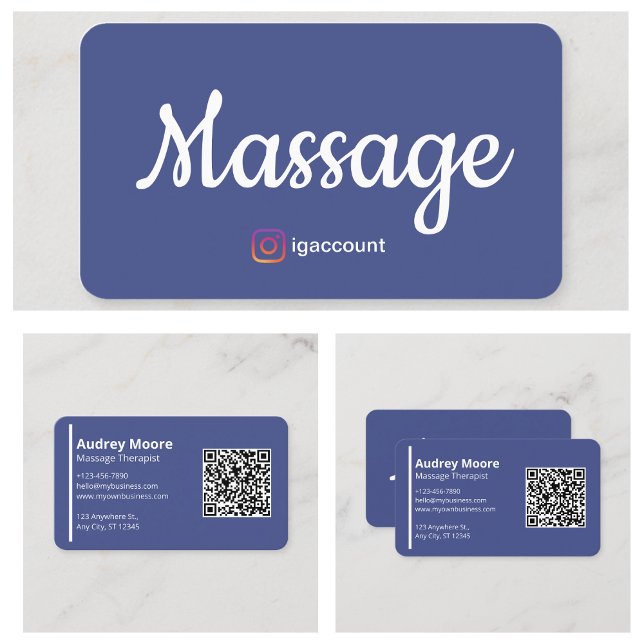 Carte De Visite Massagreur Modèles QR (Massage Therapist Templates QR Business Card
)