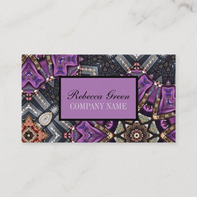 Carte De Visite massothérapeute Yoga Purple bohème (Devant)