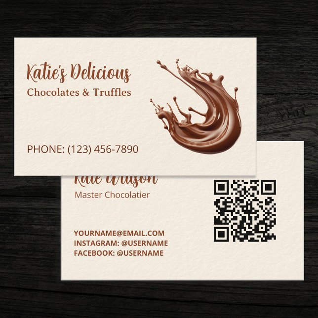 Carte De Visite Master Chocolatier personnalisé QR (Master Chocolatier Custom QR Business Cards)