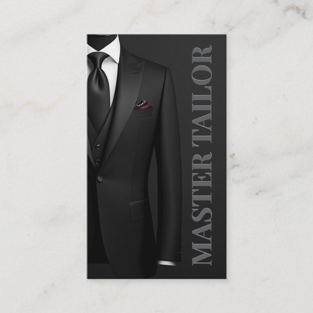 Carte De Visite Master Tailor Classic Black Tuxedo Boutique (Devant)