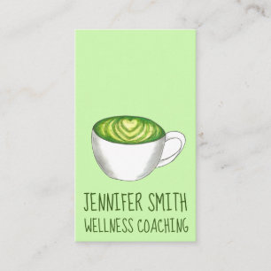 Carte De Visite Matcha Green Tea Latte Zen Wellness Spa de méditat