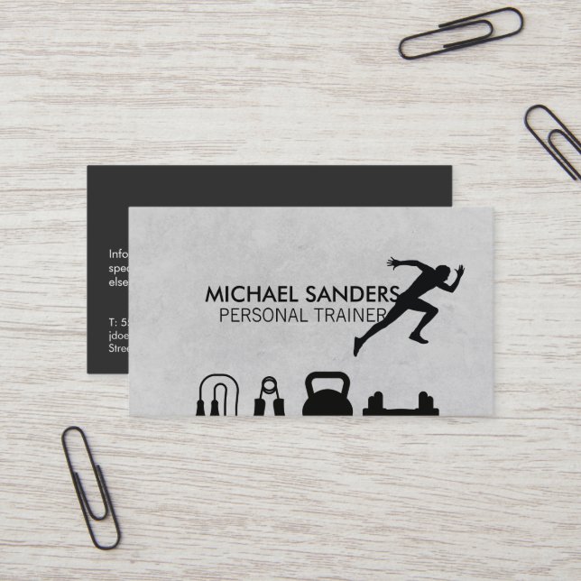 Carte De Visite Matériel de formation personnel | Coureur (Devant/Arrière en situation)