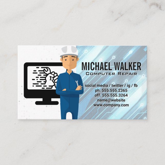 Carte De Visite Matériel informatique | Support technique (Devant)