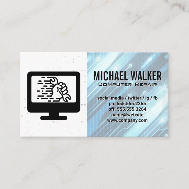 Carte De Visite Matériel informatique | Support technique (Devant)