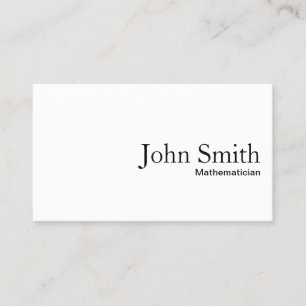 Carte de visite mathématique blanc clair minimal