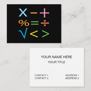 Carte De Visite Mathématiques Symbole mathématique Math