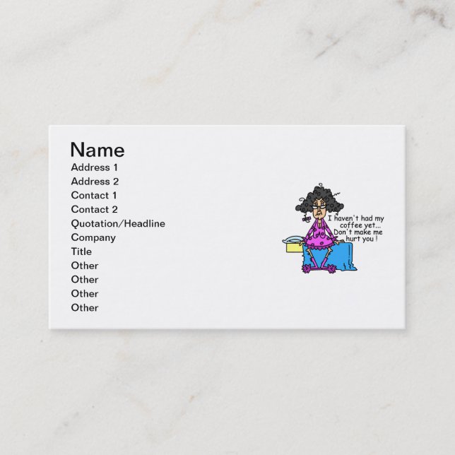 Carte De Visite Matin Avant Humour Café (Devant)
