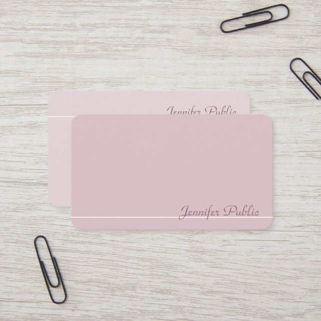 Carte De Visite Matte à la mode élégante professionnelle moderne (Devant/Arrière en situation)