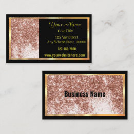 Carte de visite Mauve Black Gold Sparkle