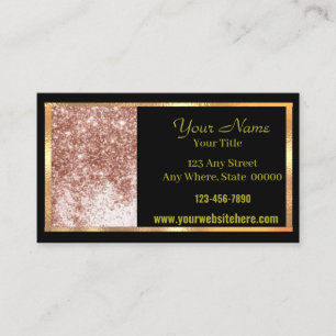 Carte de visite Mauve Black Gold Sparkle