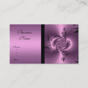 Carte de visite Mauve & Noir Floral Abstrait