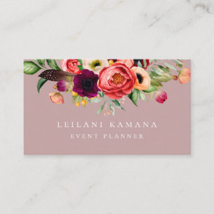 Carte De Visite Mauve pâle floral élégant