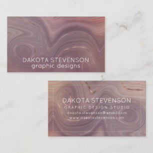 Carte De Visite Mauve Strata   Dusty Rose Rose Gold Agate