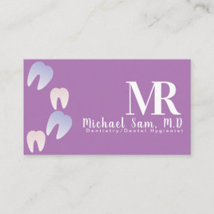Carte De Visite MD Ombre Tooth Logo d'entreprise de dentiste hygié