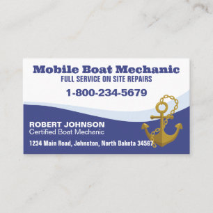 Carte De Visite Mécanicien de bateaux mobile