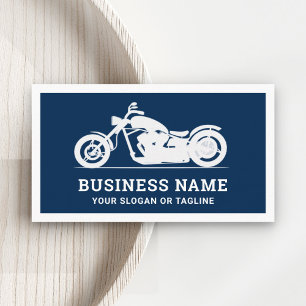 Carte De Visite Mécanicien moto motocyclette bleu marine blanc