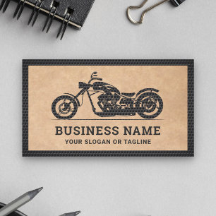 Carte De Visite Mécanicien moto Motocyclette Kraft rustique noir