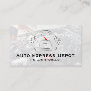 Carte De Visite Mécanicien travaillant sur un moteur Logo Auto M