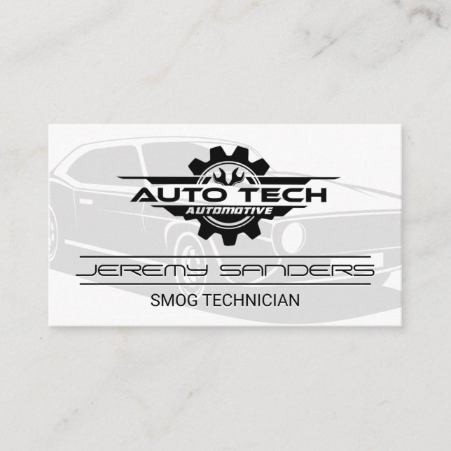 Carte De Visite Mécanique Auto Tech | Services de réparation autom (Devant)