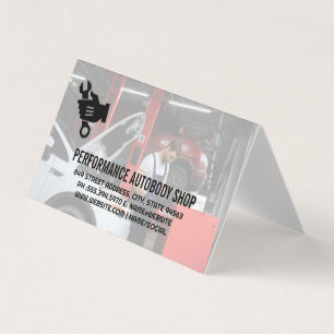 Carte De Visite Mécanique de travail sur voiture   Réparation auto